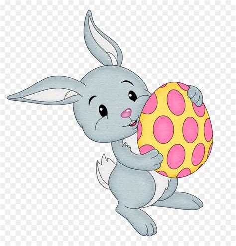 Easter Bunny Clip Art Easter Bunny With Colorful Egg Transparent Png