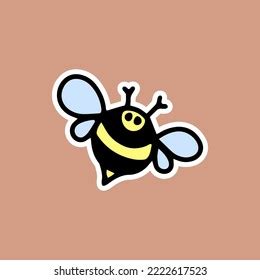 Bee Bumblebee Black Yellow Stripes Blue Stock Vector (Royalty Free ...