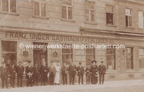 Fotokarte Wien GH Unger zur Venediger Au 1912 Wiener Werkstätte