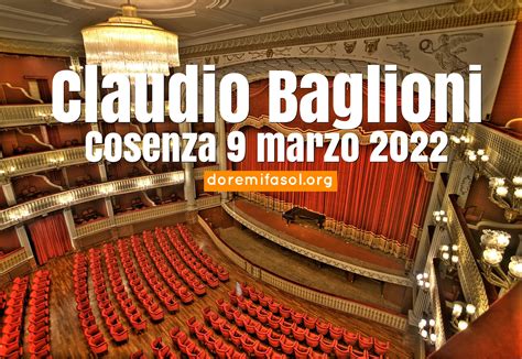 Claudio Baglioni Scaletta Cosenza Doremifasol Org