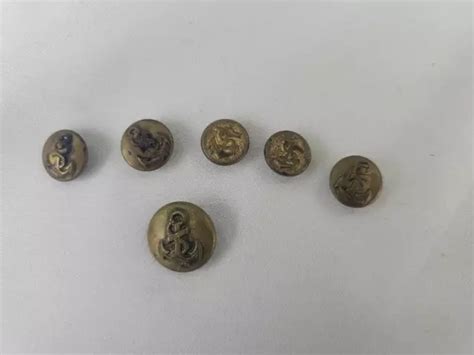 WW2 ERA US Navy Or Merchant Marine Fouled Anchor Brass Buttons Lot