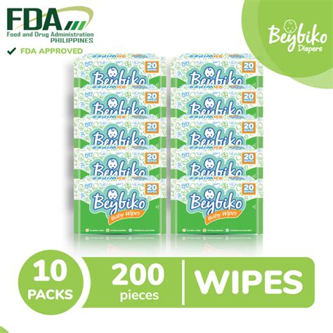 Beybiko Baby Wipes 20 Sheets X 10 Pack Lazada Ph