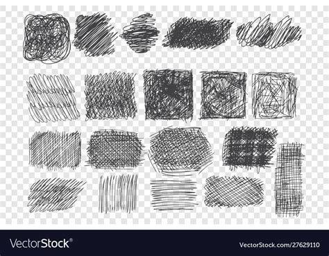 Types Pen Hatching Set Royalty Free Vector Image