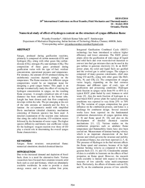 Pdf Numerical Study Of Effect Of Hydrogen Content On The Structure Of