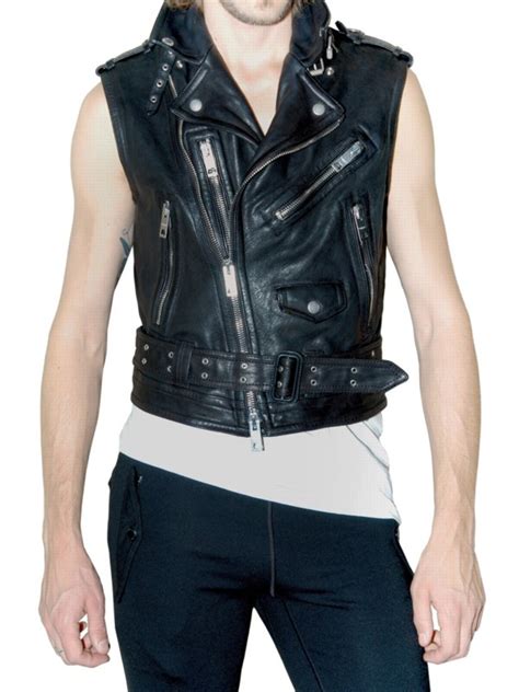 Lyst Burberry Prorsum Sleeveless Cropped Biker Leather Jacket In