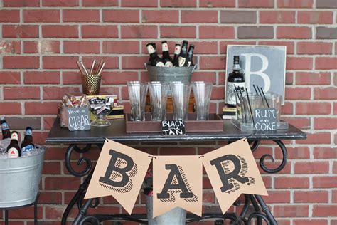 Masculine 40th Birthday Bar The Homespun Hostess