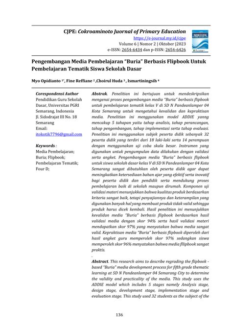 PDF Pengembangan Media Pembelajaran Buria Berbasis Flipbook Untuk