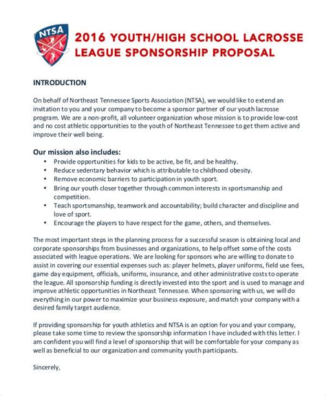 Sports Team Sponsorship Proposal Template Flyer Template