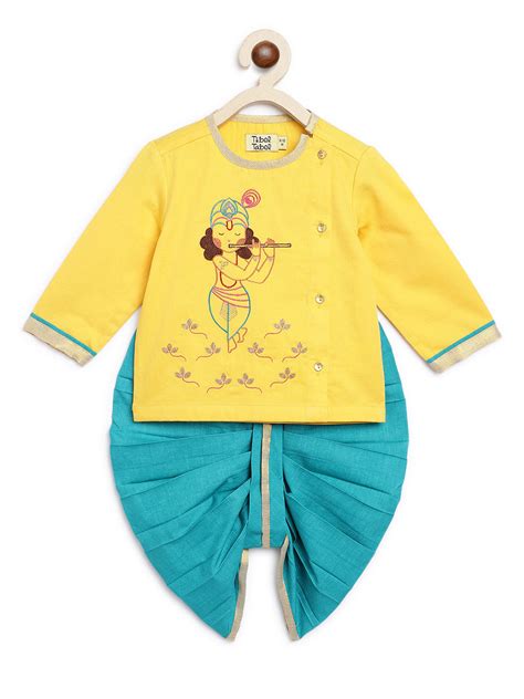 Baby Boy Krishna Dhoti Set Yellow Tiber Taber Kids