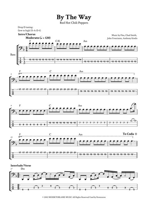 By The Way Arr Yuri Noronha By Red Hot Chili Peppers Sheet Music For Bass Guitar Tab At Sheet