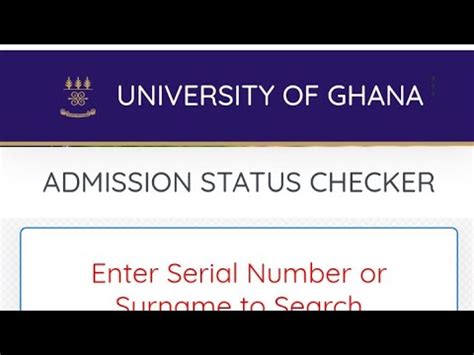 Check Your Admission Status University Of Ghana Youtube