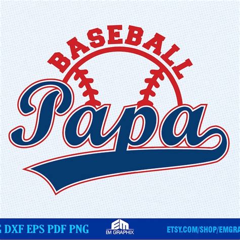 Baseball Papa Svg Etsy