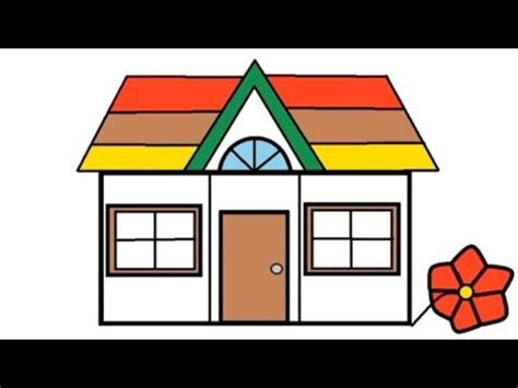 House drawing | How to draw house by ms paint - Step by step drawing | colouring pages drawing ...