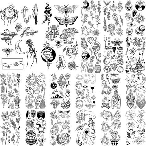 Small Temporary Tattoo Realistic Tiny Tattoos 279 Pcs Mix And Match Set Tattoos