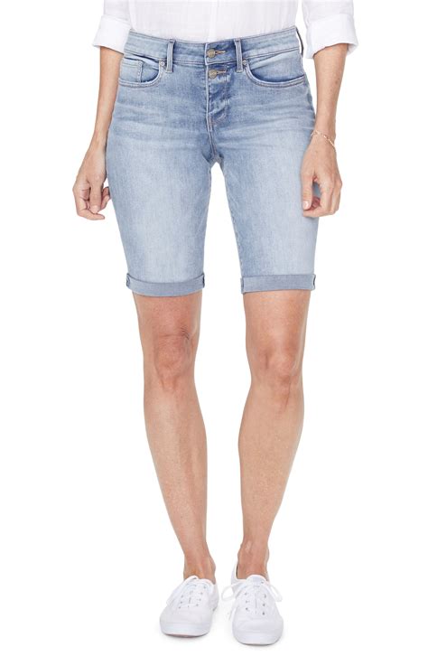 Nydj Briella High Waist Two Button Roll Cuff Denim Shorts Nordstrom