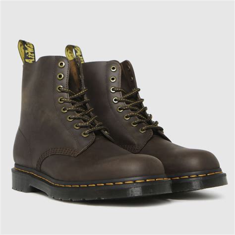 Mens Dark Brown Dr Martens Pascal Wild Buck Boots Schuh