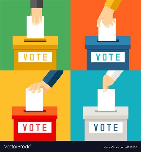 Hand Putting Voting Paper In Ballot Box Royalty Free Vector