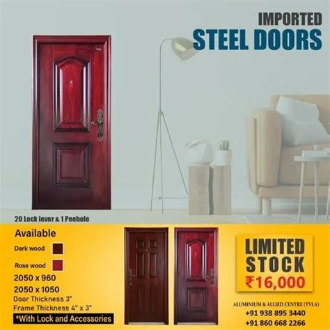 Standard Dark Rose Wood Steel Door Thickness At