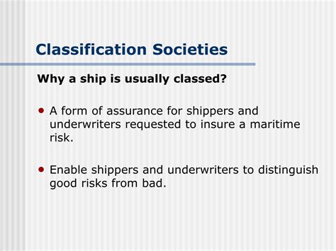 Ppt Classification Societies Powerpoint Presentation Free Download