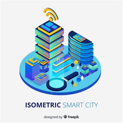 Free Vector Isometric Smart City Background