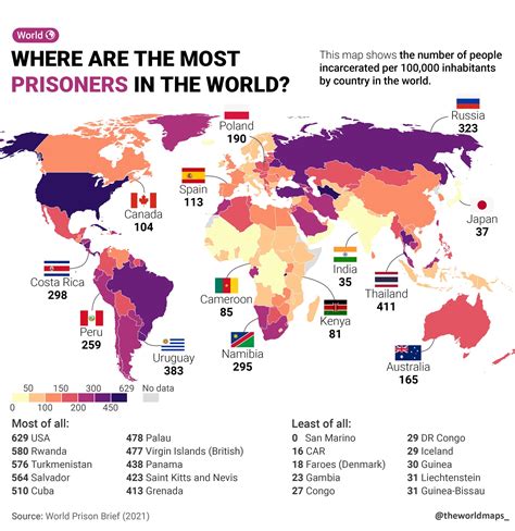 Mapa De Los Prisioneros En El Mundo 2021 Mapas Milhaud