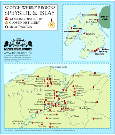 Map Of Scotch Whisky Regions And Distillery Locations