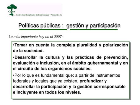 PPT Políticas Públicas Ambientales y Participación Social PowerPoint