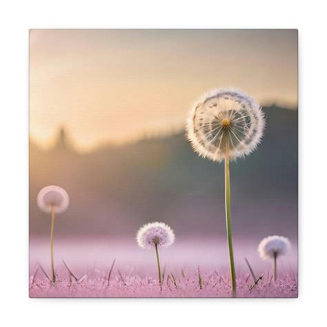 Dandelion Wall Art Pastel Flower Pink Dandelion Bathroom Wall Art