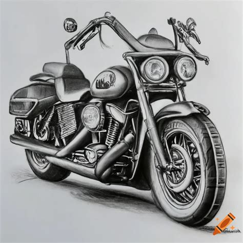 Realistic Pencil Drawing Of A Harley Davidson Motorcycle On Craiyon