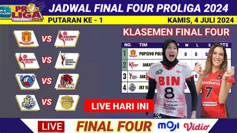 Jadwal Final Four Proliga Hari Ini Popsivo Polwan Vs Jakarta Bin