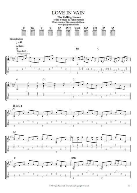 Love In Vain Tab By The Rolling Stones Guitar Pro Guitar By Play