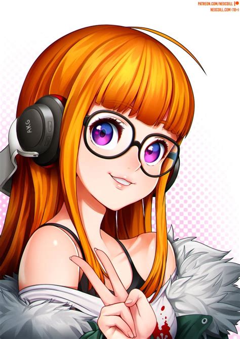 Safebooru 1girl D Ahoge Bangs Bare Shoulders Blunt Bangs Face Fur Trim Glasses Headphones