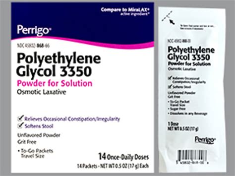 Perrigo Polyethylene Glycol 3350 Powder 17 Gram X 14 Unit Dose