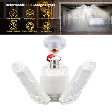 Lnkoo W Lumen Led Garage Lights Baloray Hrs Deformable Led