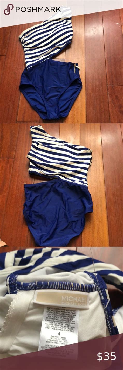 Nwt Michael Kors One Shoulder Bathing Suit Size 4