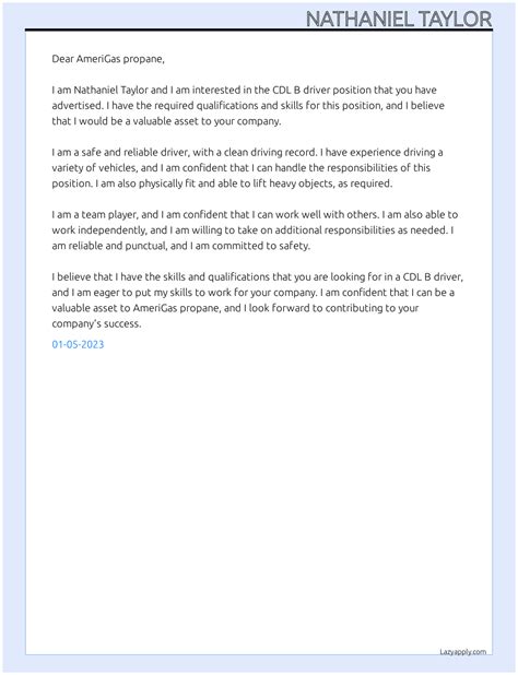 Cover Letter For Cdl B Driver LazyApply