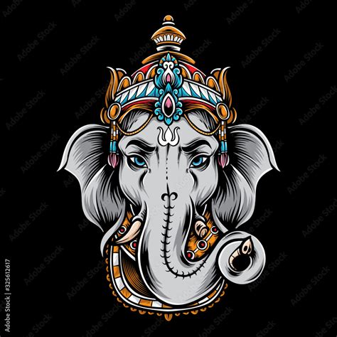 ganesh vector logo and illustration Stock Vector | Adobe Stock