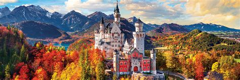 Rompecabezas Castillo Neuschwanstein en Otoño 1000 Piezas Eurographics