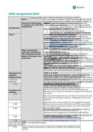 Unit 5 Assignment 2 Help Sheet BTEC Level 3 Unit 5 Assignment 2 Help