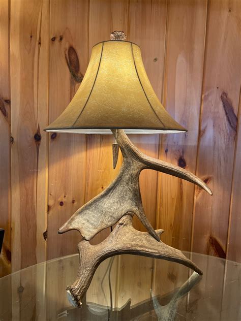 Medium Moose Antler Table Lamp Rustic Décor Country Home Etsy