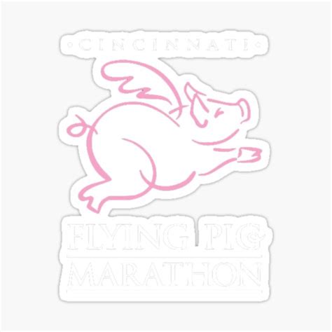 Flying Pig Marathon Sticker For Sale By Wondercreep Redbubble