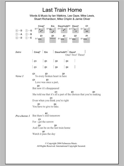 Last Train Home by Lostprophets - Guitar Chords/Lyrics - Guitar Instructor