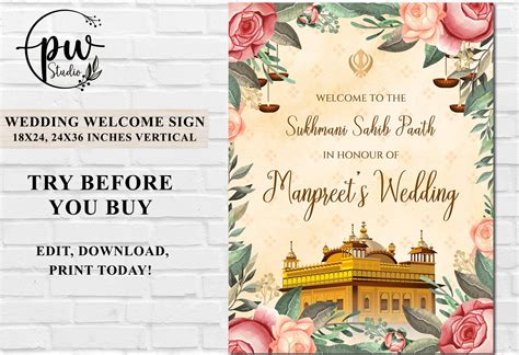 Sukhmani Sahib Welcome Sign Sri Sukhmani Sahib Path Sign Sikh