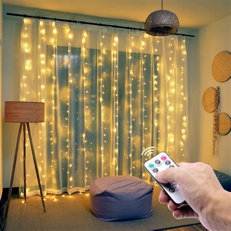 Remote Control LED Window Curtain String Lights Christmas Wedding New