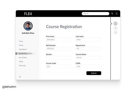 Course Registration Form Web Design By Saif Ullah Khan On Dribbble