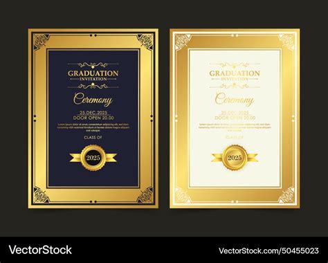 Elegant Graduation Invitation Template Royalty Free Vector