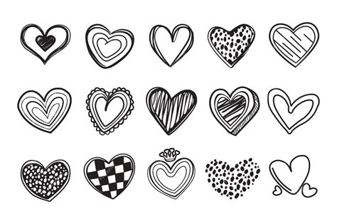 Free Vector Hand Drawn Heart Doodle Illustration