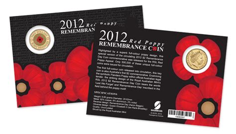 2012 2 Remembrance Day Poppy Rsl Uncirculated