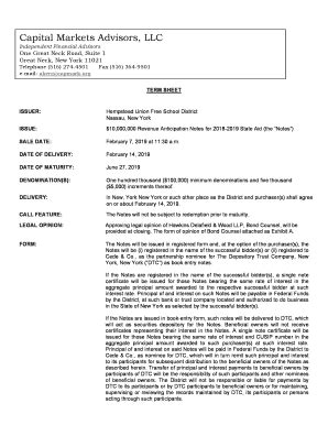 Fillable Online Hempstead Ufsd Ran Term Sheet Fax Email Print