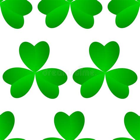 Green Clover Leaves Seamless Pattern Minimal Vector Background Clover